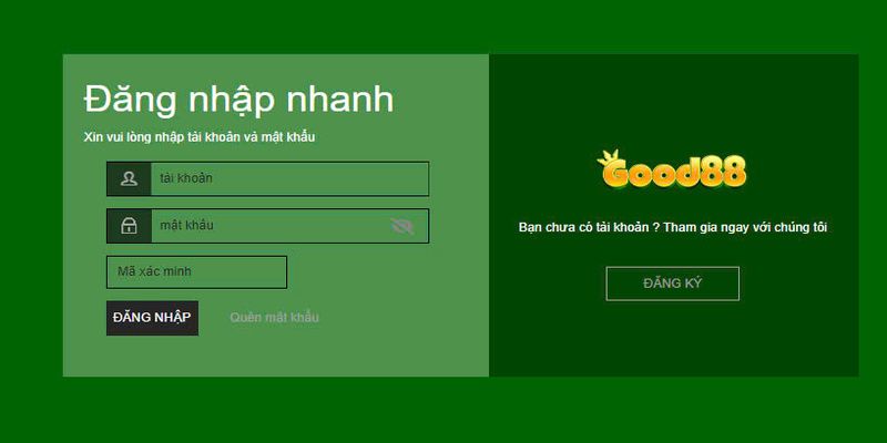 Đăng Nhập GOOD88 nhanh chóng và thuận tiện, anh em chỉ cần thực hiện qua 3 bước đơn giản. Khám phá lưu ý quan trọng cùng hướng dẫn lấy lại tài khoản dễ dàng.